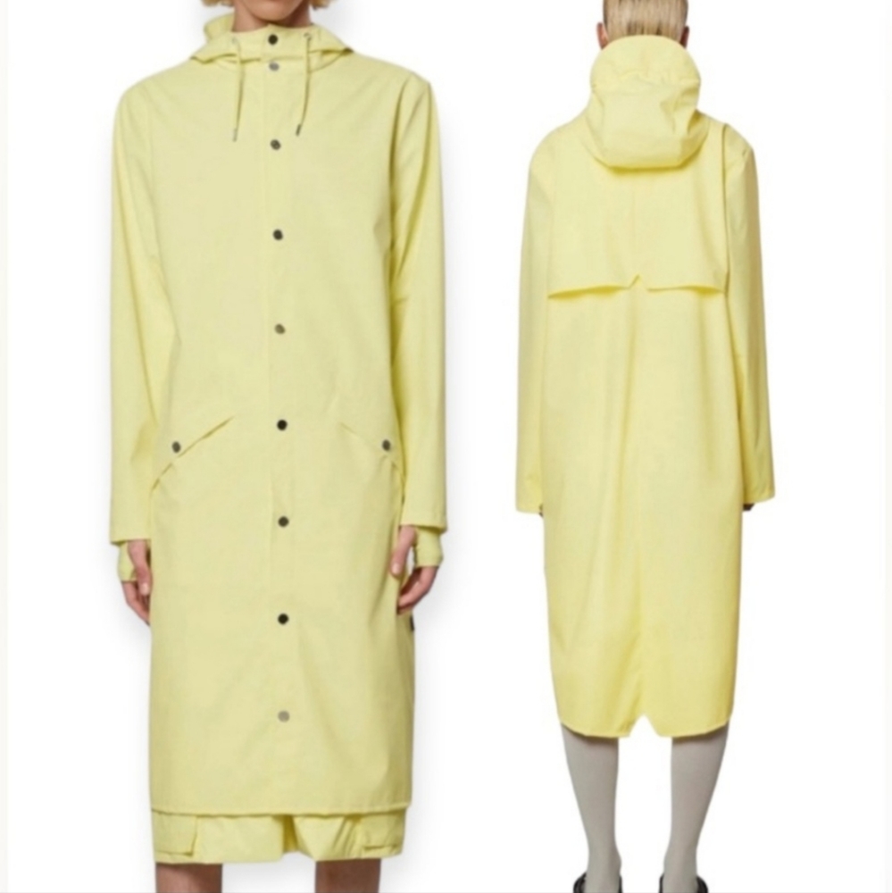 NWT Denmark Rains Waterproof Longer Jacket Straw Pale Yellow Unisex Medium